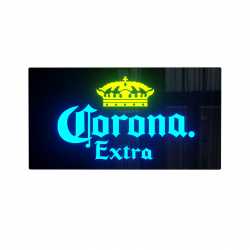 Placa De Led Corona 44cm x 24cm Letreiro de Sinalização Luminoso Cerveja