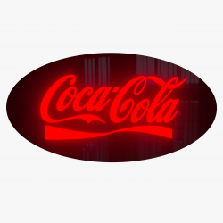 Placa De Led Letreiro Luminoso Efeito Neon 43cm x 23cm Coca Cola