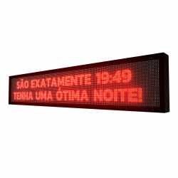 Painel De LED SMD Vermelho Interno 199cm x 39cm Letreiro Digital 