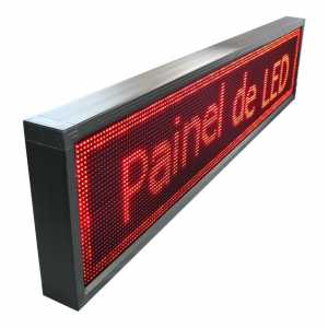 Painel De LED Letreiro 100cm X 20cm Uso Interno SMD Vermelho  Wifi