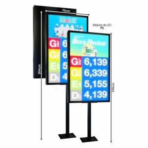 Totem Publicitário Comunicação Visual 204cm x 70cm P5 Full Color Outdoor WiFi