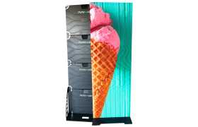 Totem de LED SMD P2.5mm 64cm x 192cm Interno com Rodinhas