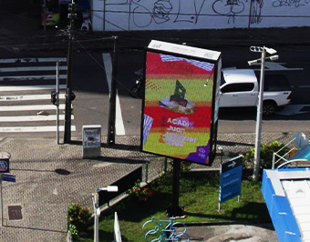 Mundo de LED entrega painel P5 Outdoor 3x5m na Acal Aldeota, Fortaleza, Ceará