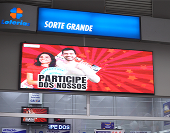 Lotérica em Franca – SP recebe painel de LED indoor da Mundo de LED