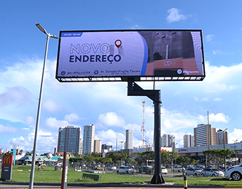 Mundo de LED instala Painel de LED outdoor P8 9x3m em Fortaleza Ceará